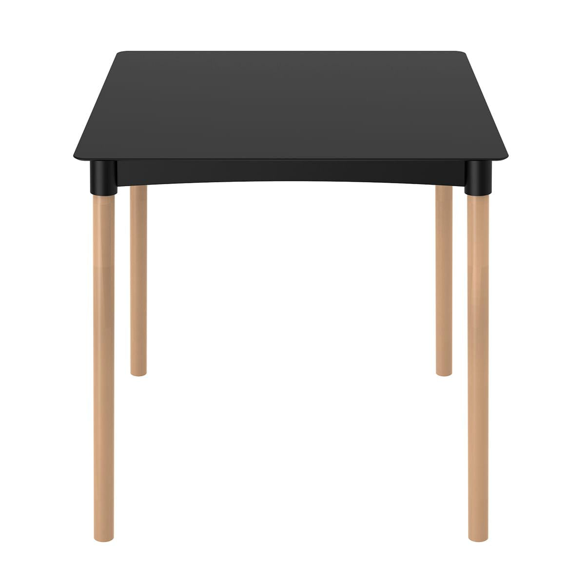 Mesa Atto 4 Lugares em Polipropileno Preto 74x74cm Pés em Madeira Im In
