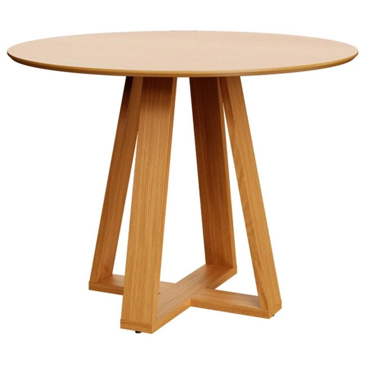 Mesa de Jantar Redonda 105cm Carvalho Rosé Dalla Costa