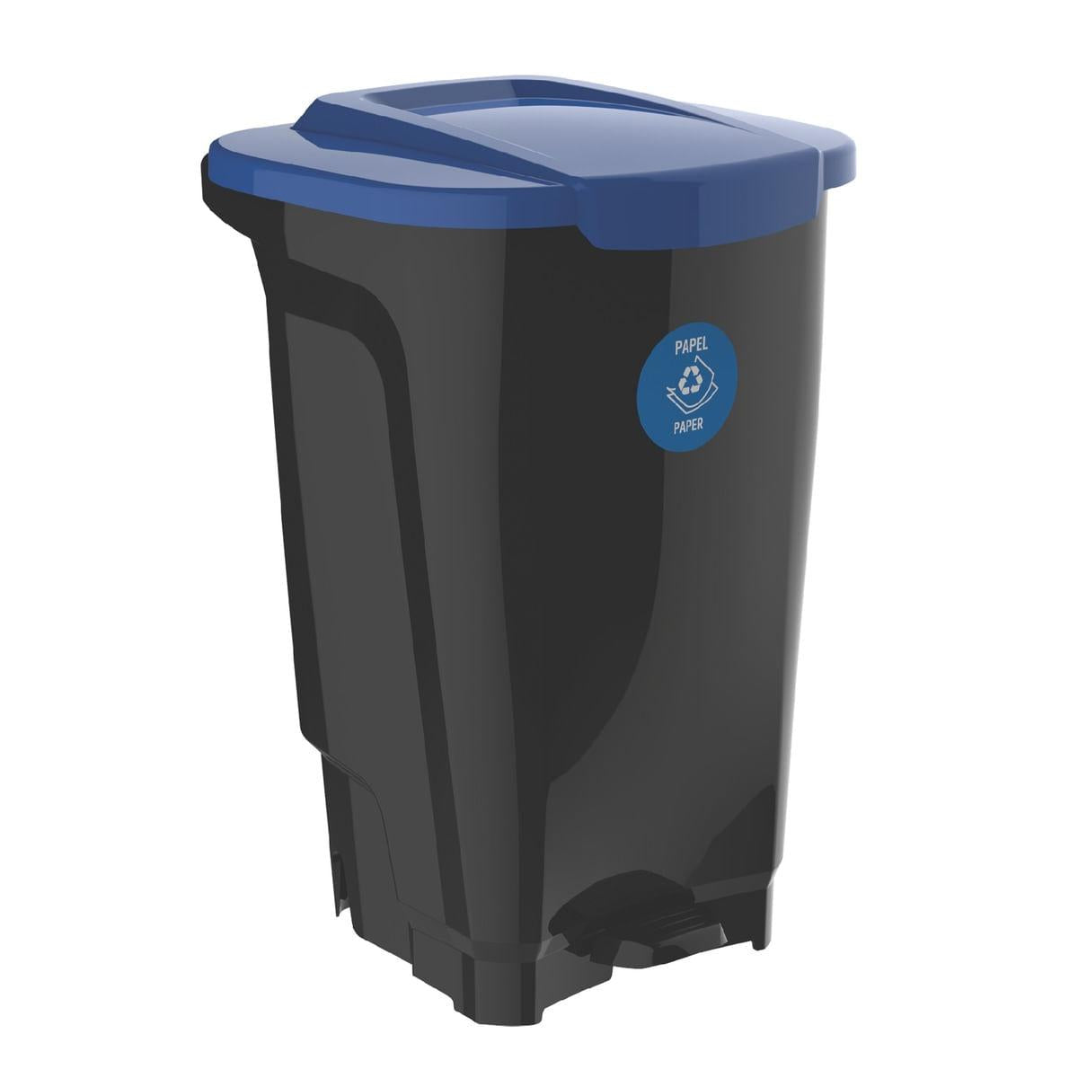 Lixeira T-Force 100 Litros Preta com tampa Azul Tramontina 92814709