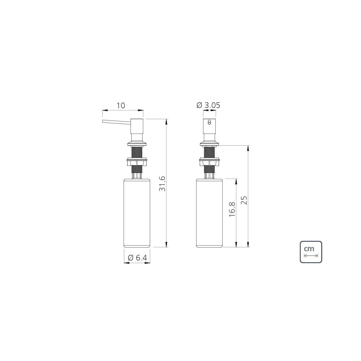 Dosador de Sabão Tramontina em Aço inox Rose Gold com Recipiente Plástico 500 ml com revestimento PVD
