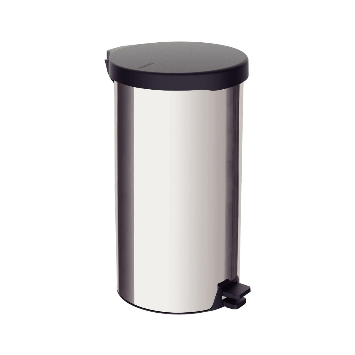 Lixeira com Pedal 20 Litros New Tramontina em Aço Inox Polido com Tampa Plástica