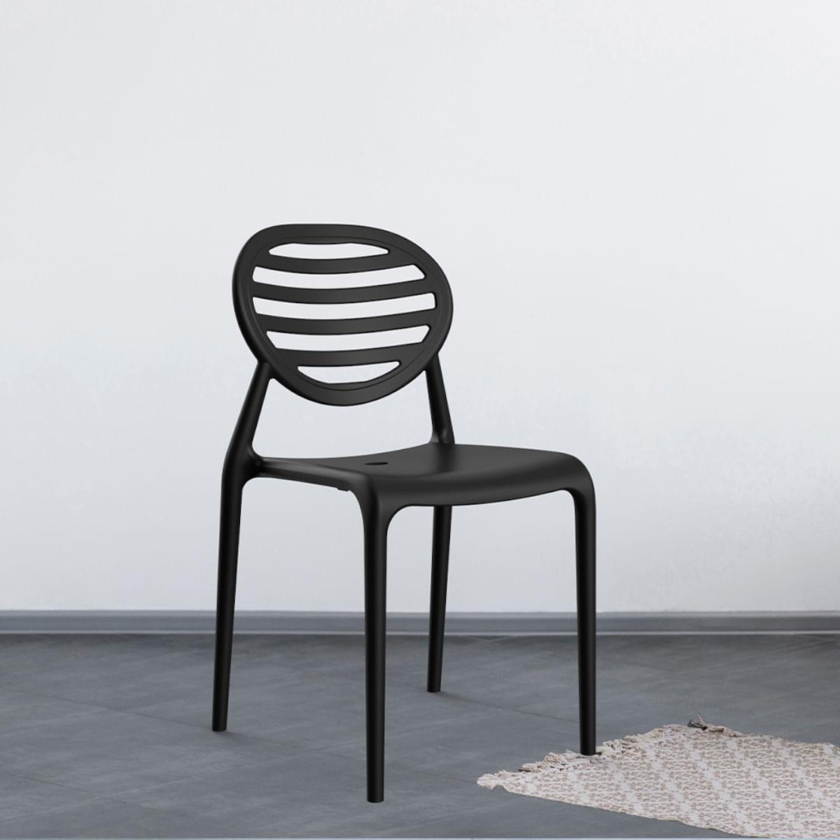 Cadeira Stripe em Polipropileno Preto Im In