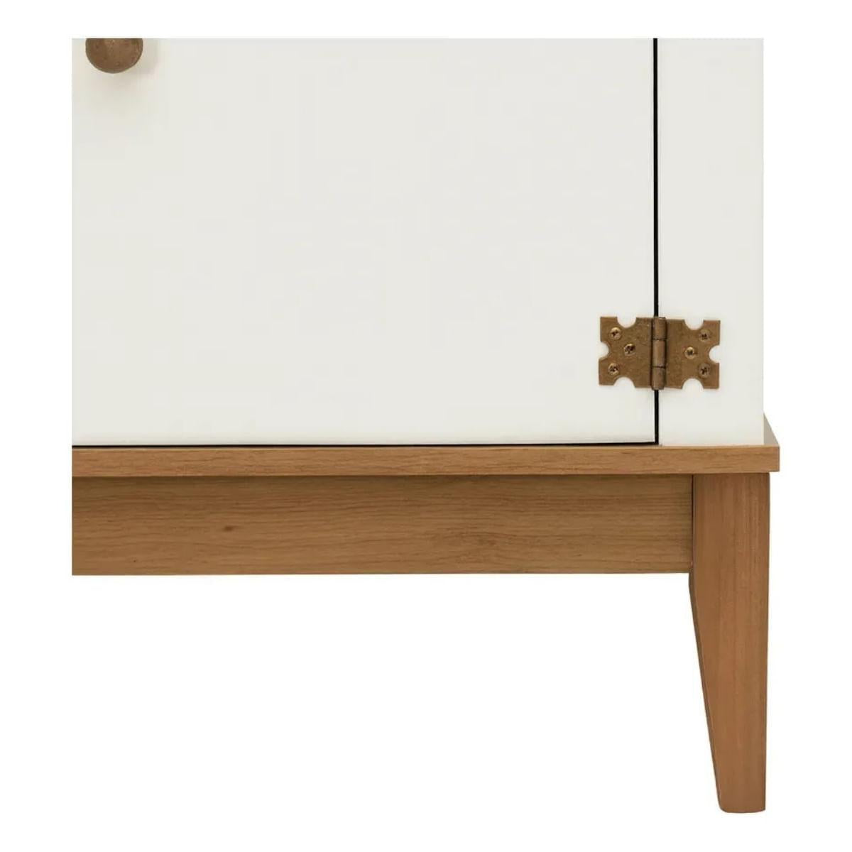 Aparador Colonial 80cm Mel Branco 2 Portas 1 Gaveta Movelbento