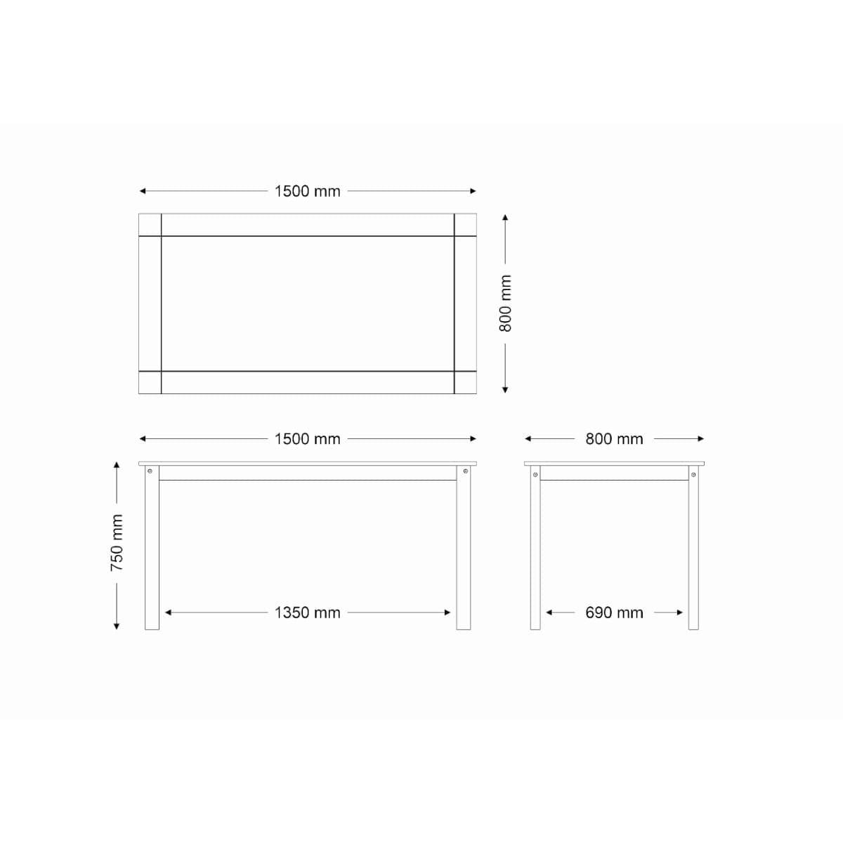 Conjunto Sala de Jantar Mesa 150x80 cm 6 Cadeiras Madeira Marin Brasil