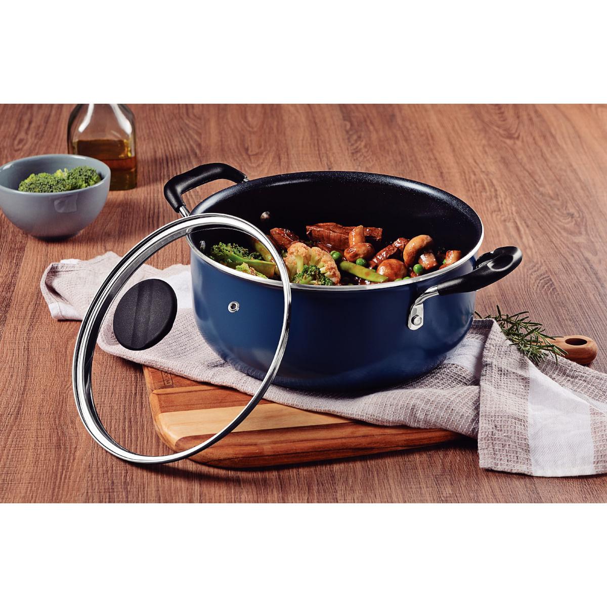 Caçarola Tramontina Tunis em Alumínio 24 cm 4,8 L Cerâmico Azul Mediterrâneo