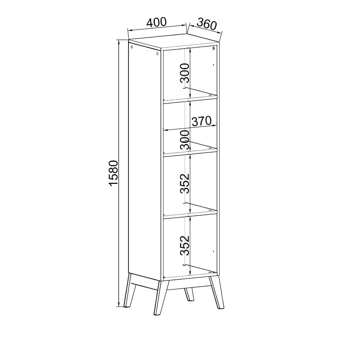 Cristaleira Malta 1 Porta Vidro 40x37x158 cm Branco Genialflex