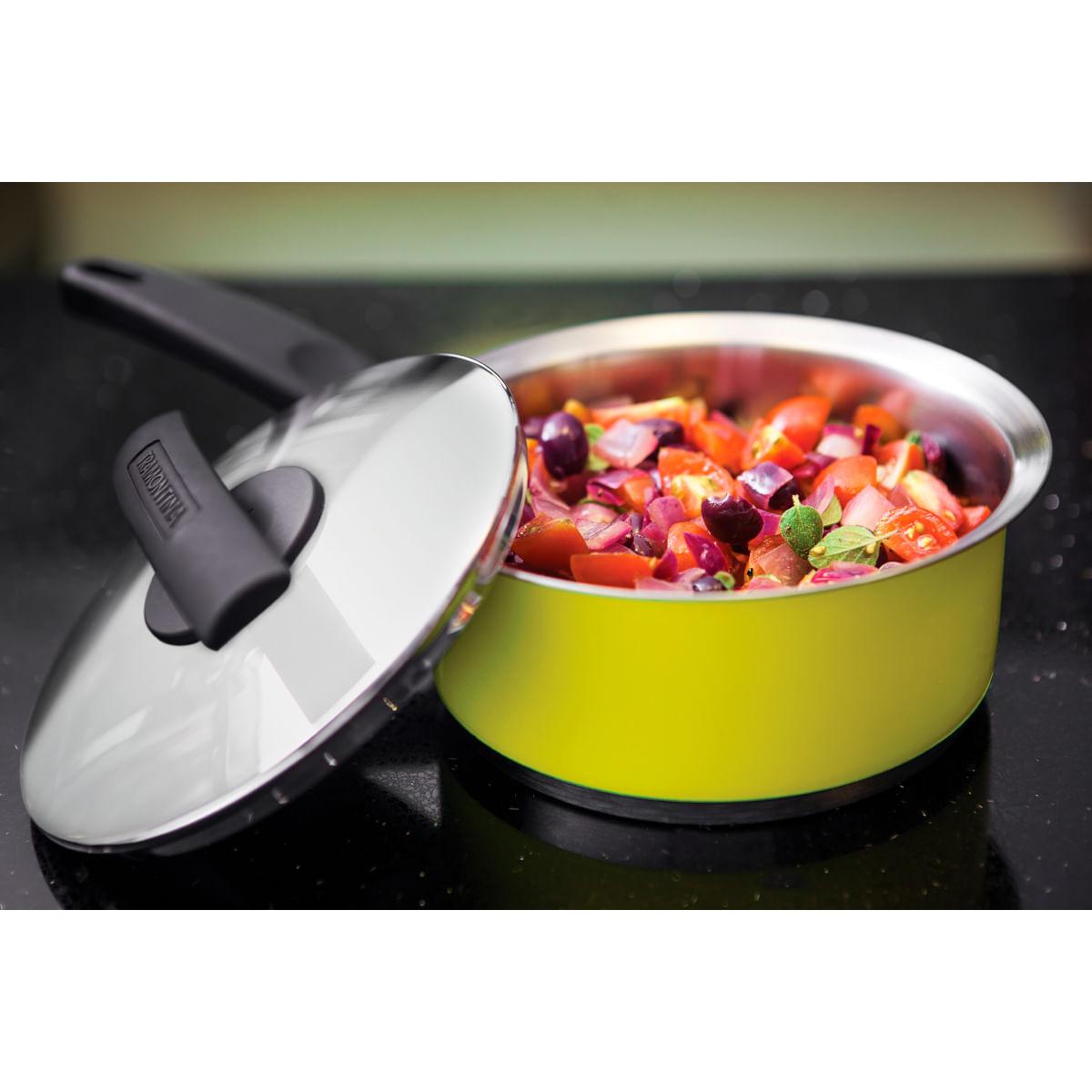 Jogo de Panelas 5 peças Inox Duo Color Amarela Tramontina 65380018