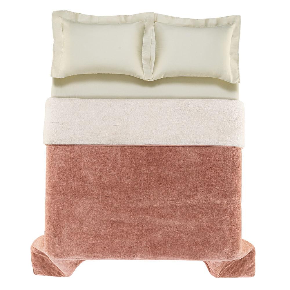 Cobertor de Microfibra Sherpa Dupla Face King Apolo Rosé 290x250 cm Karsten