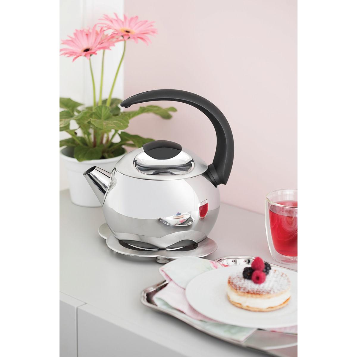 Chaleira Tramontina em Aço Inox Cabo Preto 18 cm 2,2 L 61482183