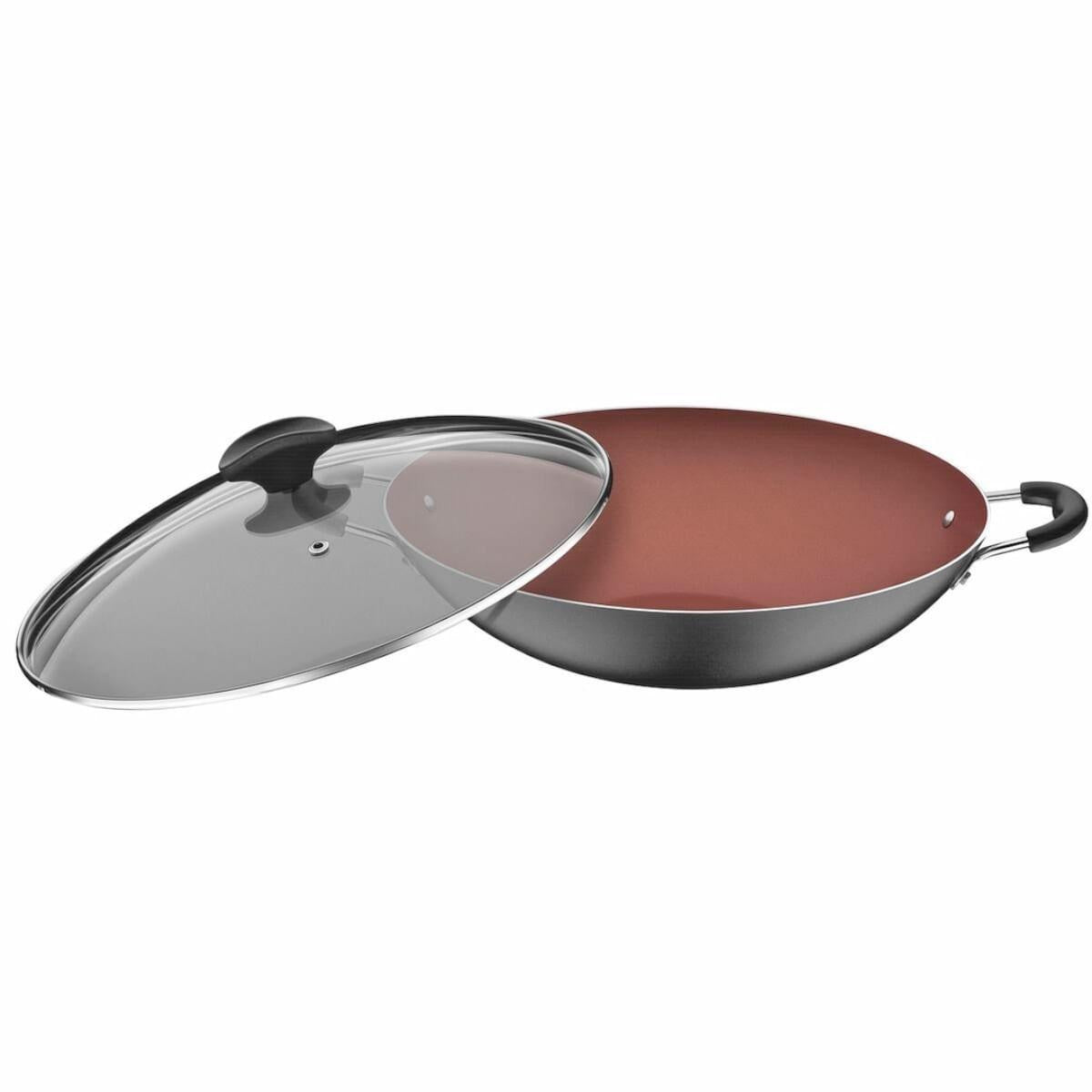 Wok Tramontina Vermont em Alumínio Antiaderente Starflon Max com Tampa Grafite 32 cm 4,5 L