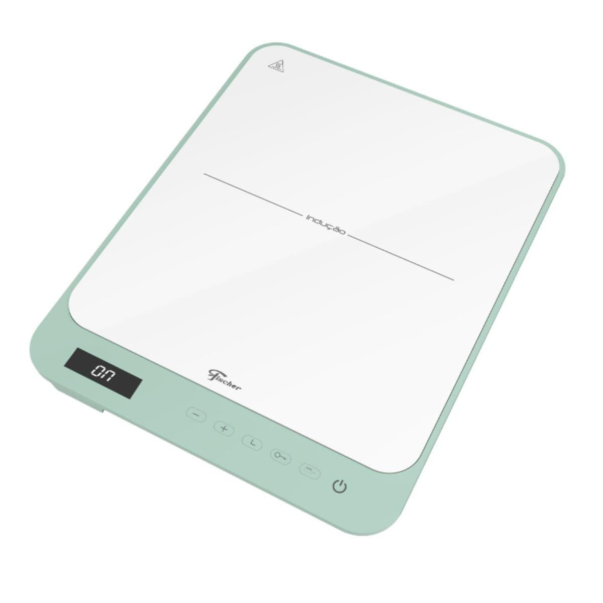 Cooktop de Indução Portátil Fischer 1 Boca Bivolt Touch Screen Verde Pistache