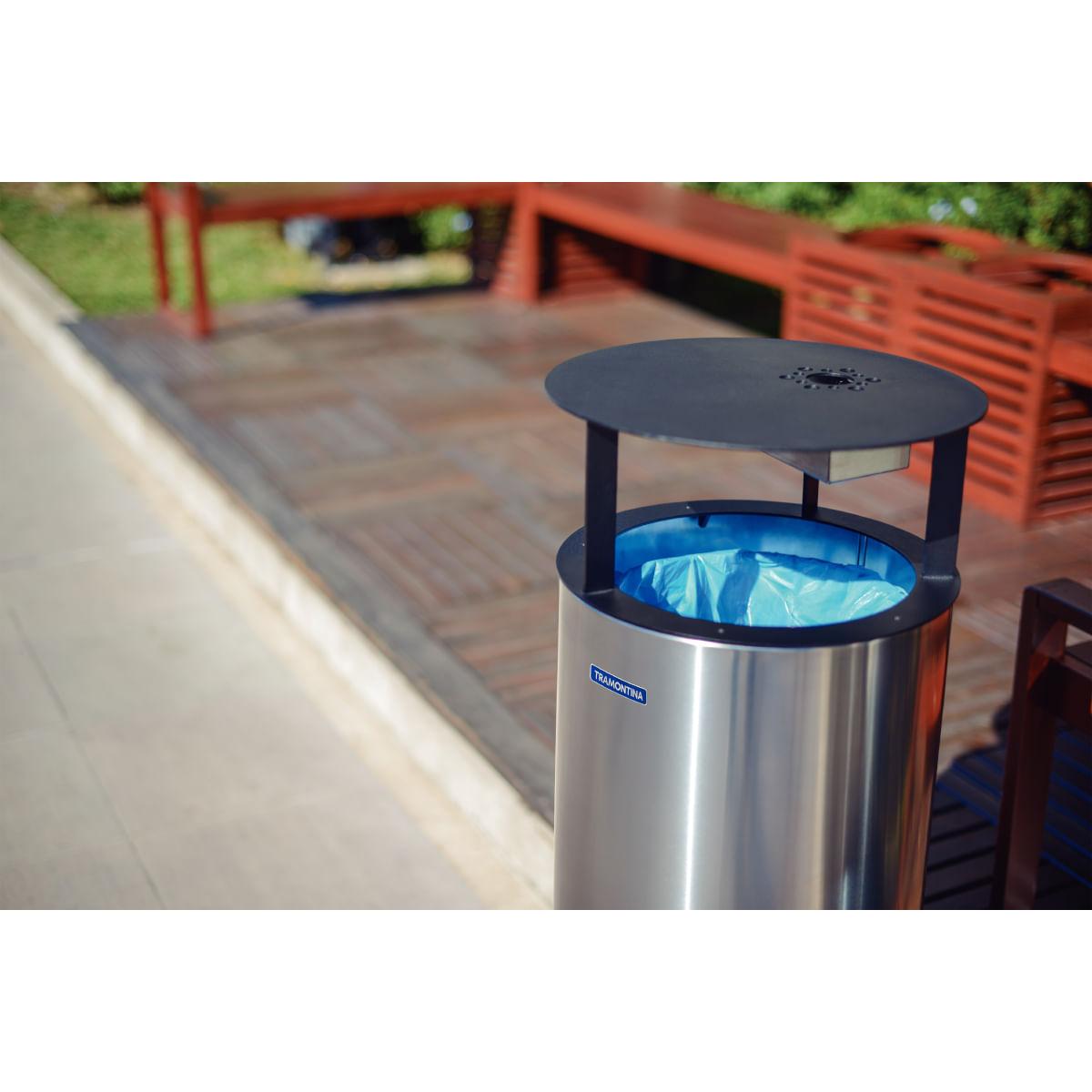 Lixeira Tramontina Messina 65 Litros em Aço Inox Acetinado