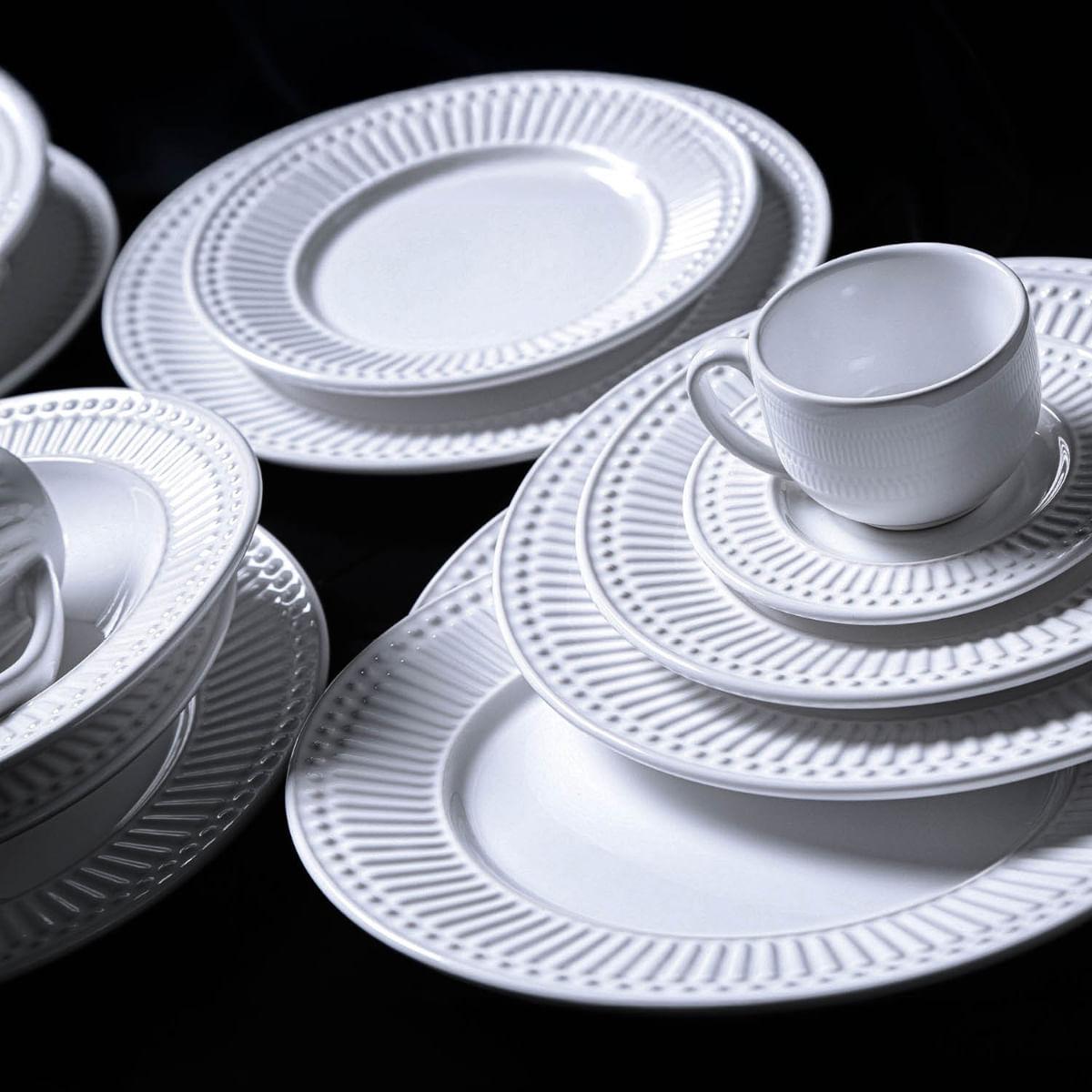 Aparelho de Jantar 30 Peças Roma Branco Porto Brasil