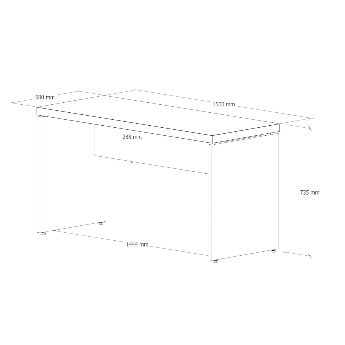 Mesa para Escritório 150x60 cm Nogal Preto Fosco Marin Brasil