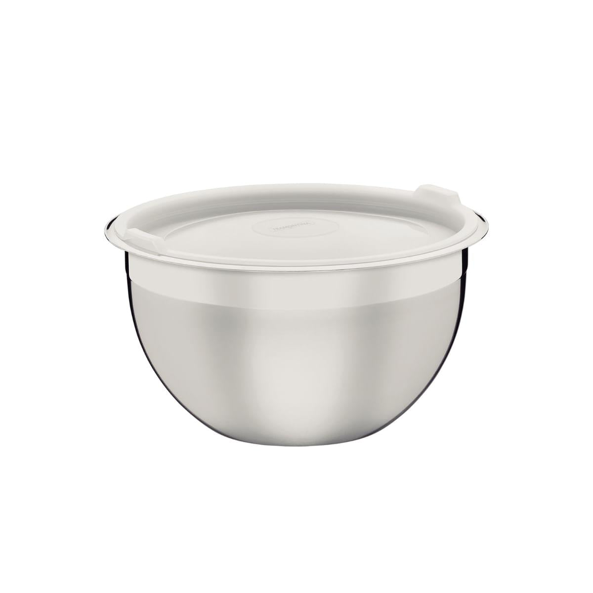 Bowl Tramontina Cucina em Aço Inox com Tampa Plástica 20 cm 3 Litros