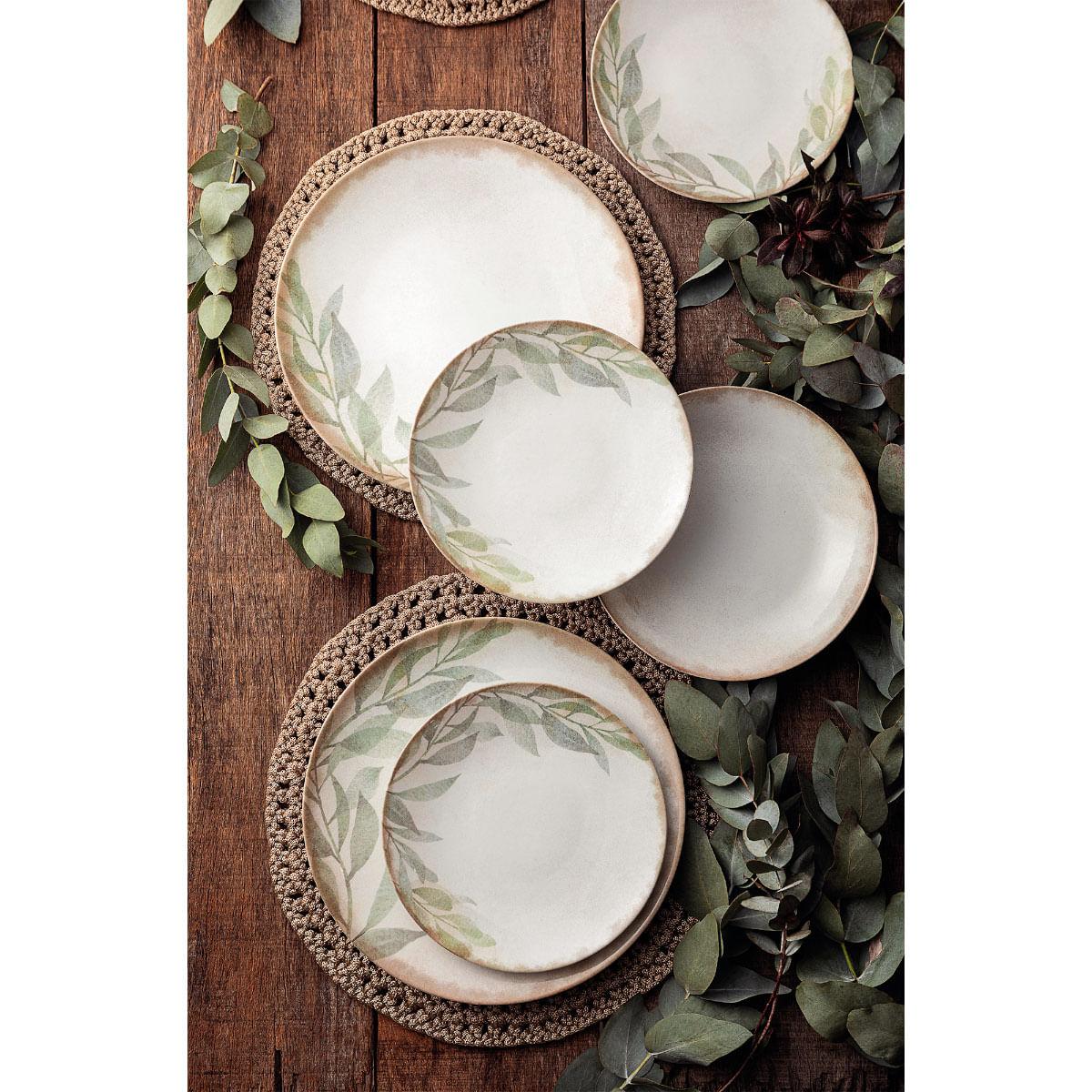 Aparelho de Jantar Tramontina Natur em Porcelana Decorada 20 Peças