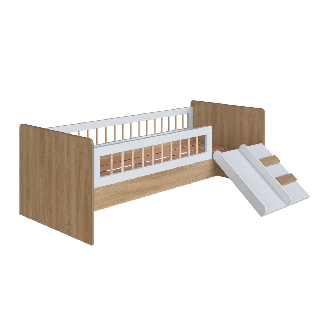 Cama Infantil Montessoriana Solteiro Aveiro Branco Completa Móveis