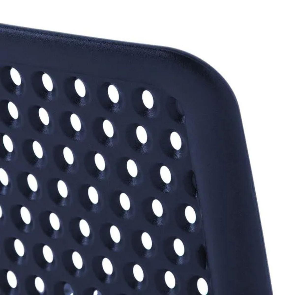 Kit 4 Cadeiras Dots Azul Navy Empilháveis em Polipropileno