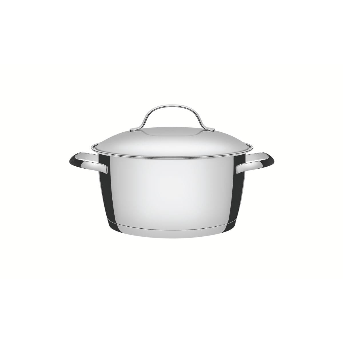Caçarola Funda Tramontina Allegra Aço Inox Fundo Triplo 20 cm 3,1L