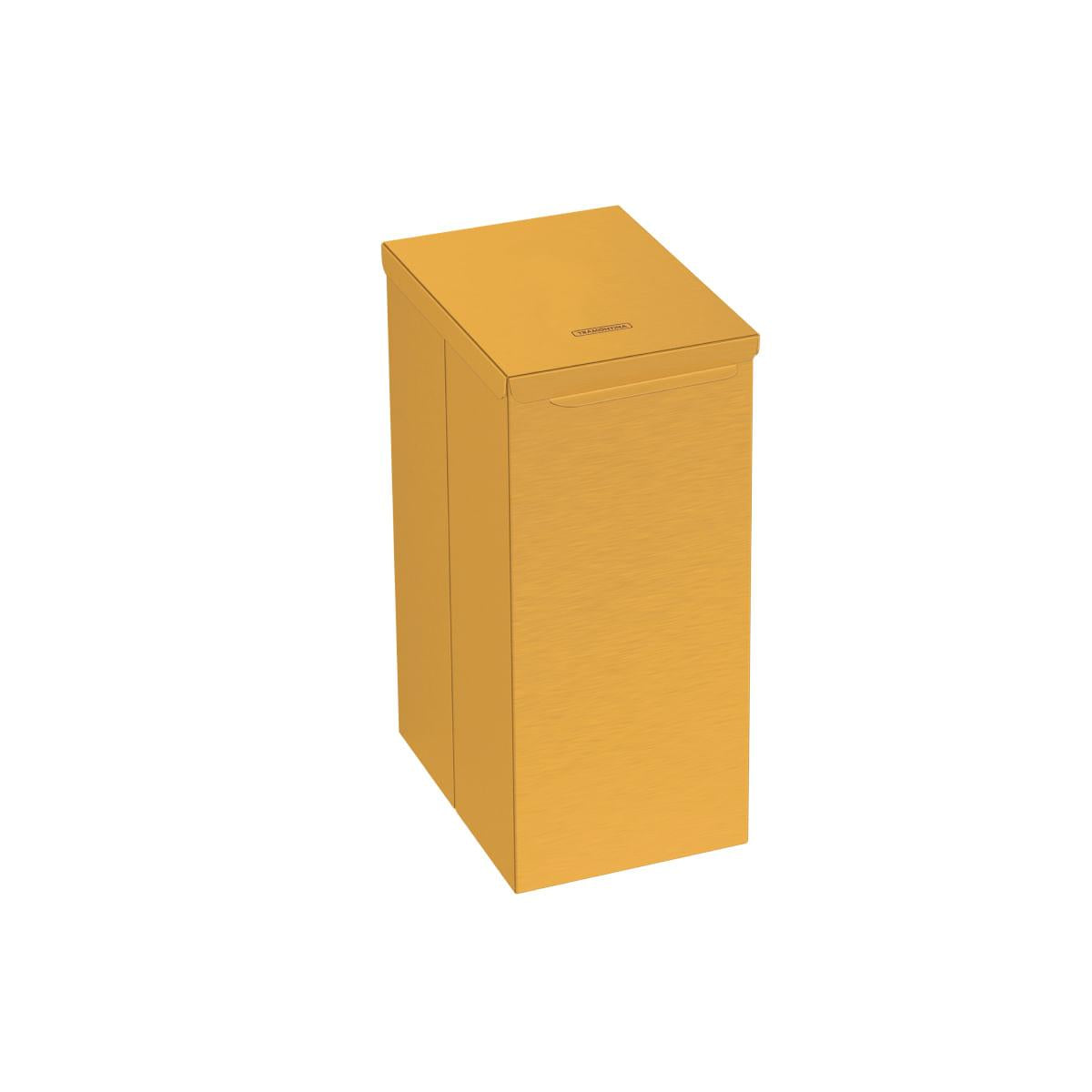Lixeira Tramontina Luz Slim Swivel Aço Inox Gold 5,5 Litros Outlet