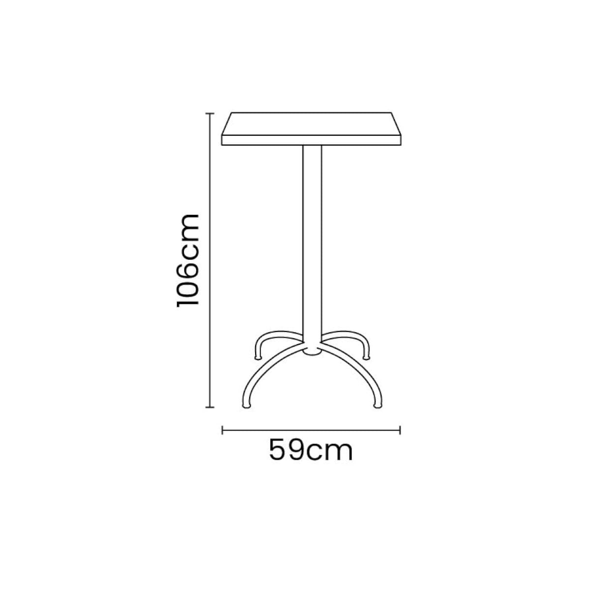 Mesa Quadrada Tramontina Gama 59 cm Alta em Polipropileno Branco com Base em Aço Carbono