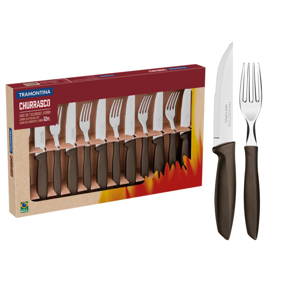 Jogo de Talheres para Churrasco Jumbo Tramontina Plenus 12 Peças
