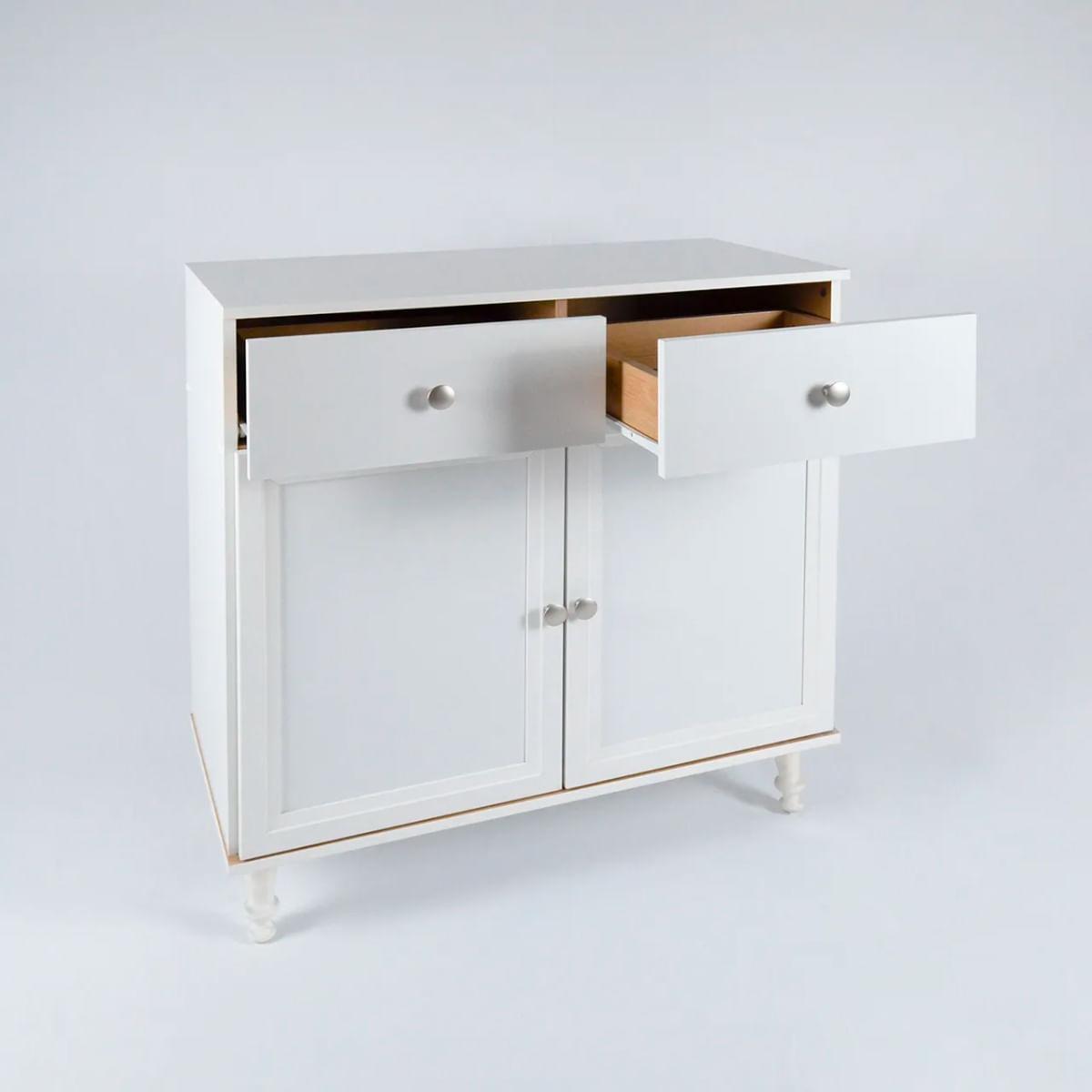 Aparador Buffet Ditália 2 Gavetas 2 Portas Branco R-629
