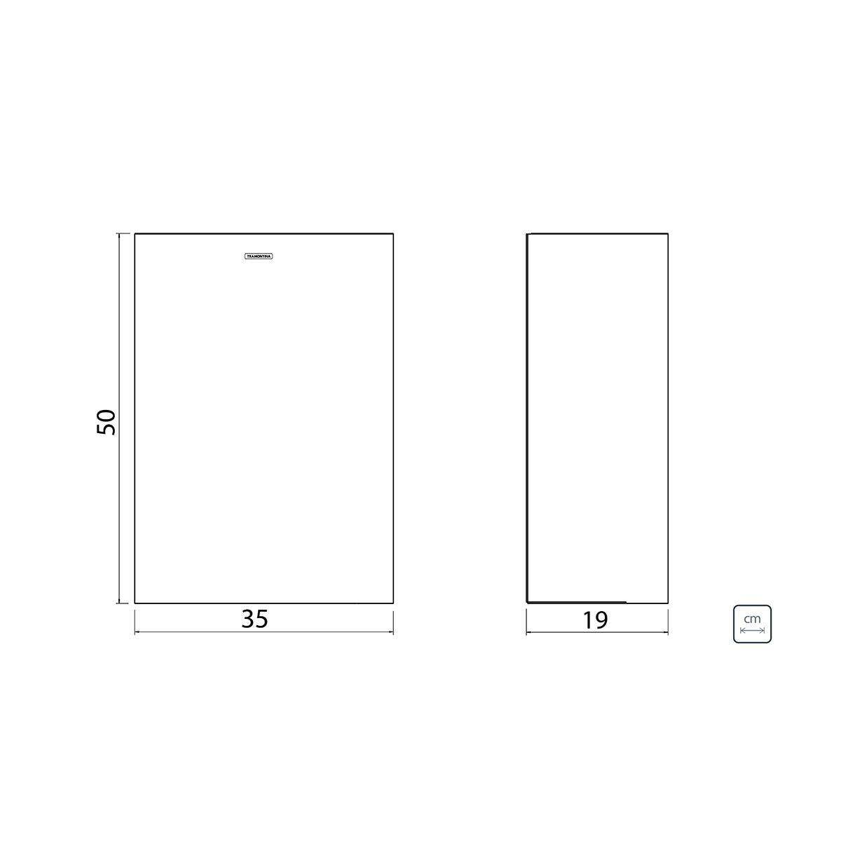 Lixeira Tramontina Wall 30 Litros em Aço Inox para Fixação na Parede