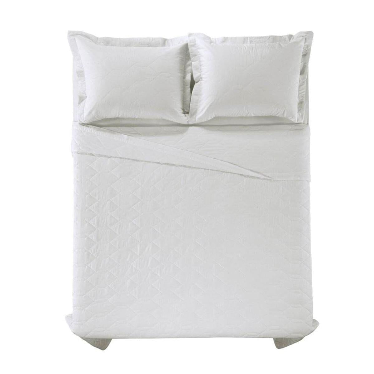 Cobre Leito Solteiro Karsten com 1 Porta Travesseiros 180 Fios Liss Branco