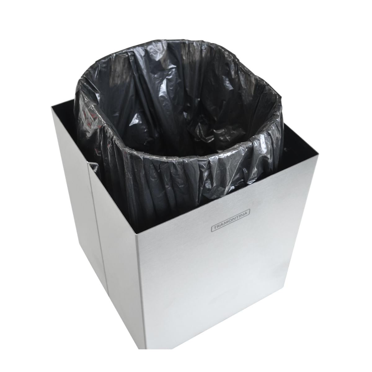 Lixeira Inox Luz Tramontina com Acabamento Acetinado 4,5 Litros OUTLET
