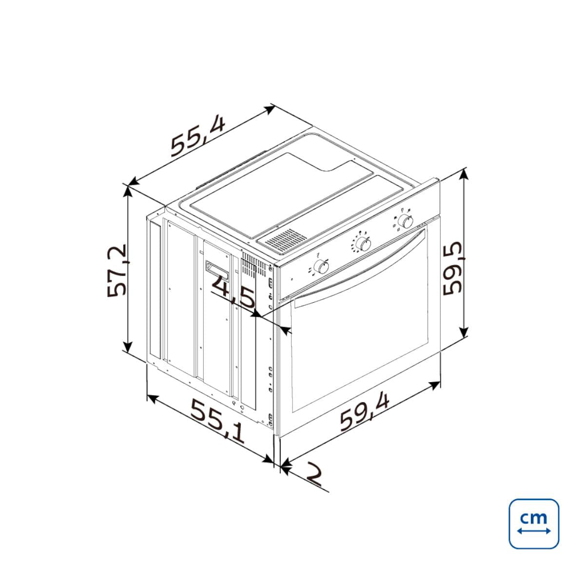 Forno Elétrico de Embutir Tramontina Inox Easy 60 F4 em Aço Inox 4 Funções 74 Litros 220 V