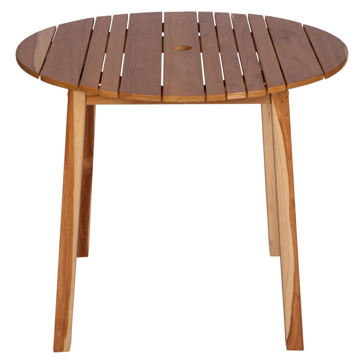 Mesa Redonda Tramontina Verona em Madeira Teca Verniz Transparente 90 cm
