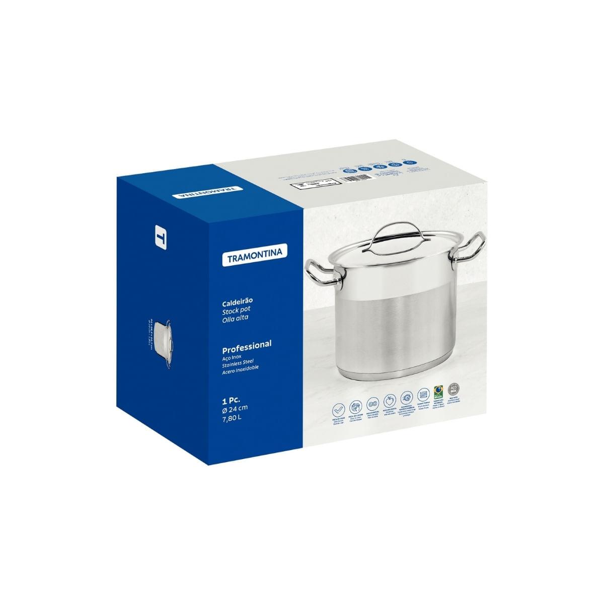 Caldeirão Tramontina Professional Aço Inox 24 cm 7,8 L