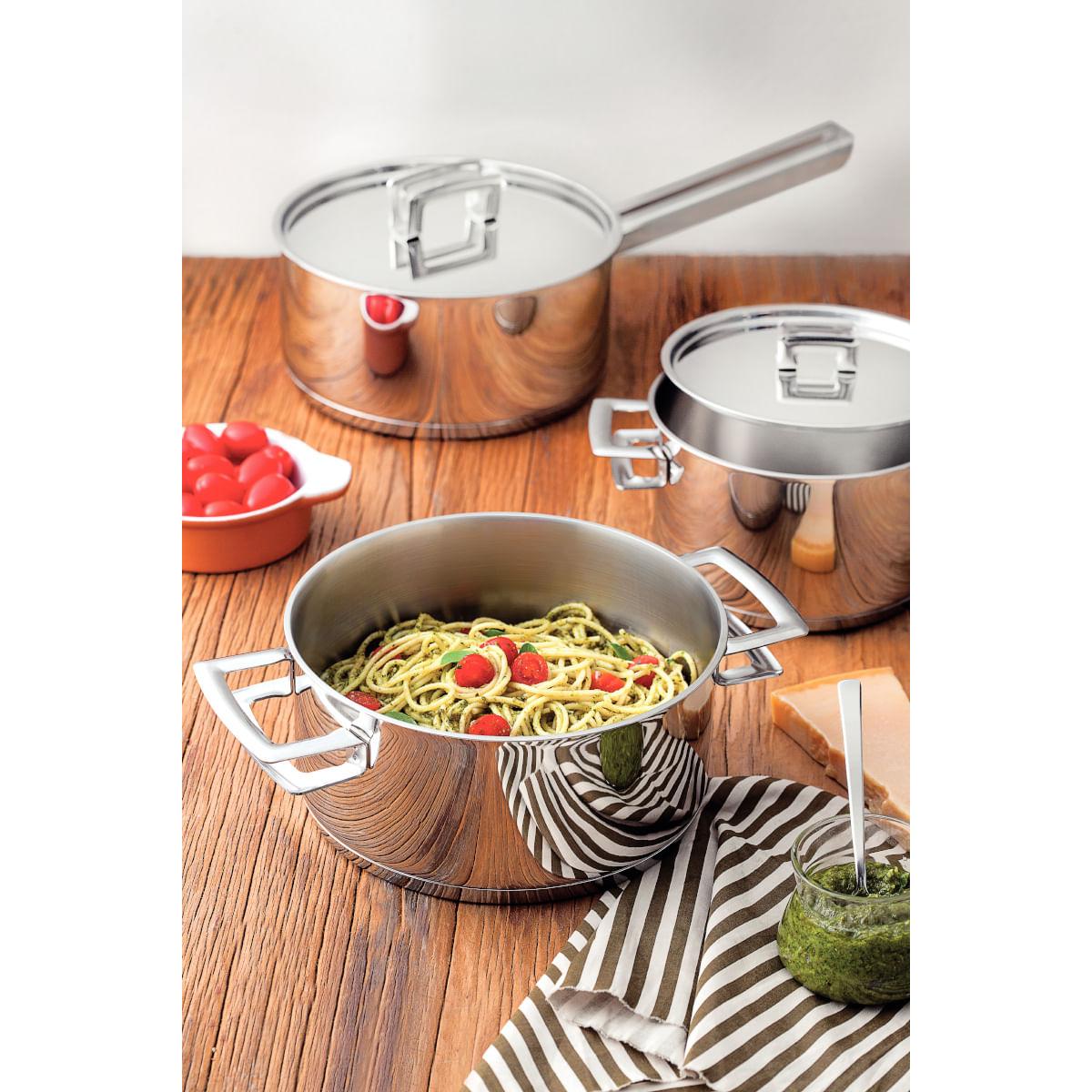 Caçarola Funda Tramontina Brava Aço Inox 16 cm 1,8 L