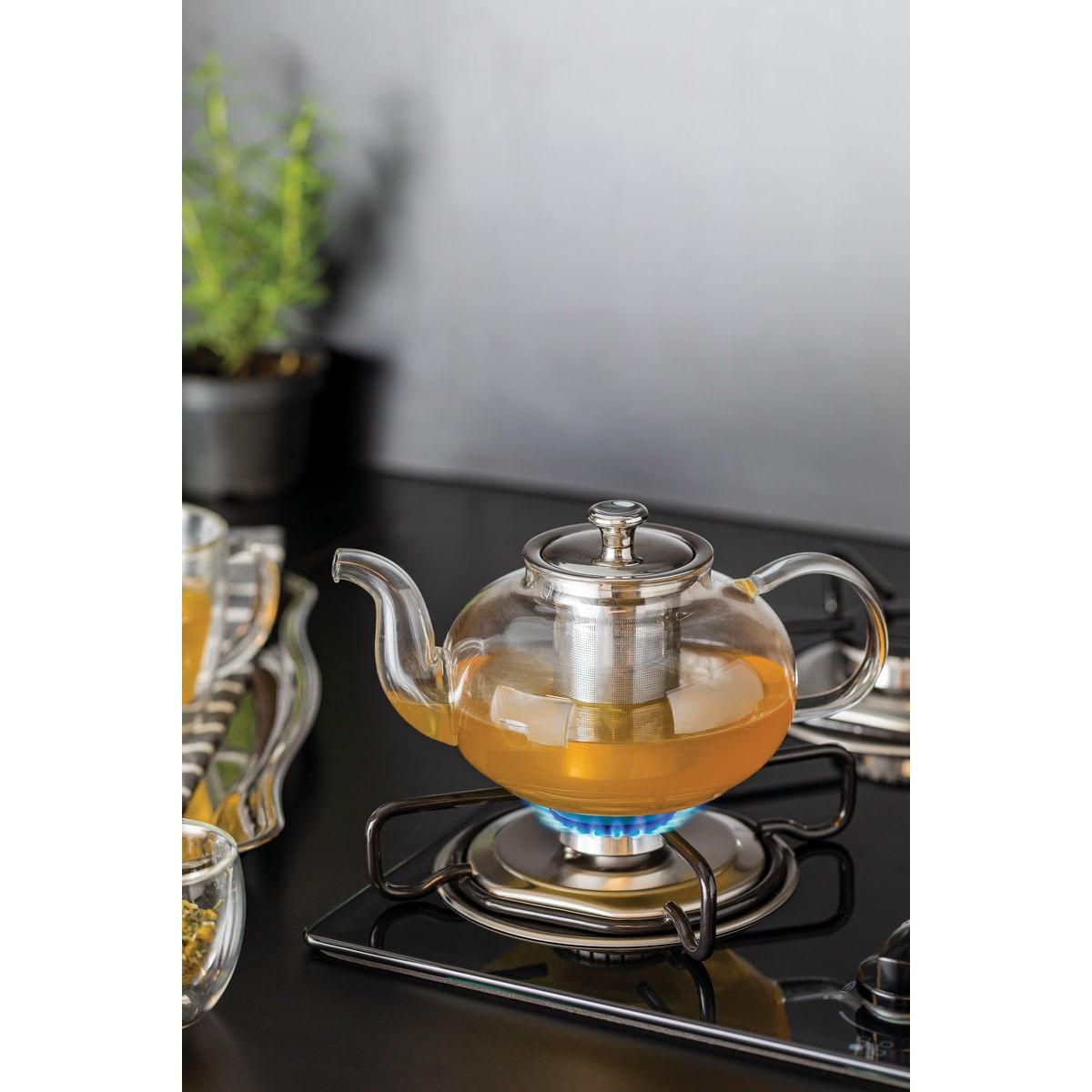 Bule para Chá Tramontina em Vidro e Aço Inox com Infusor 1 L