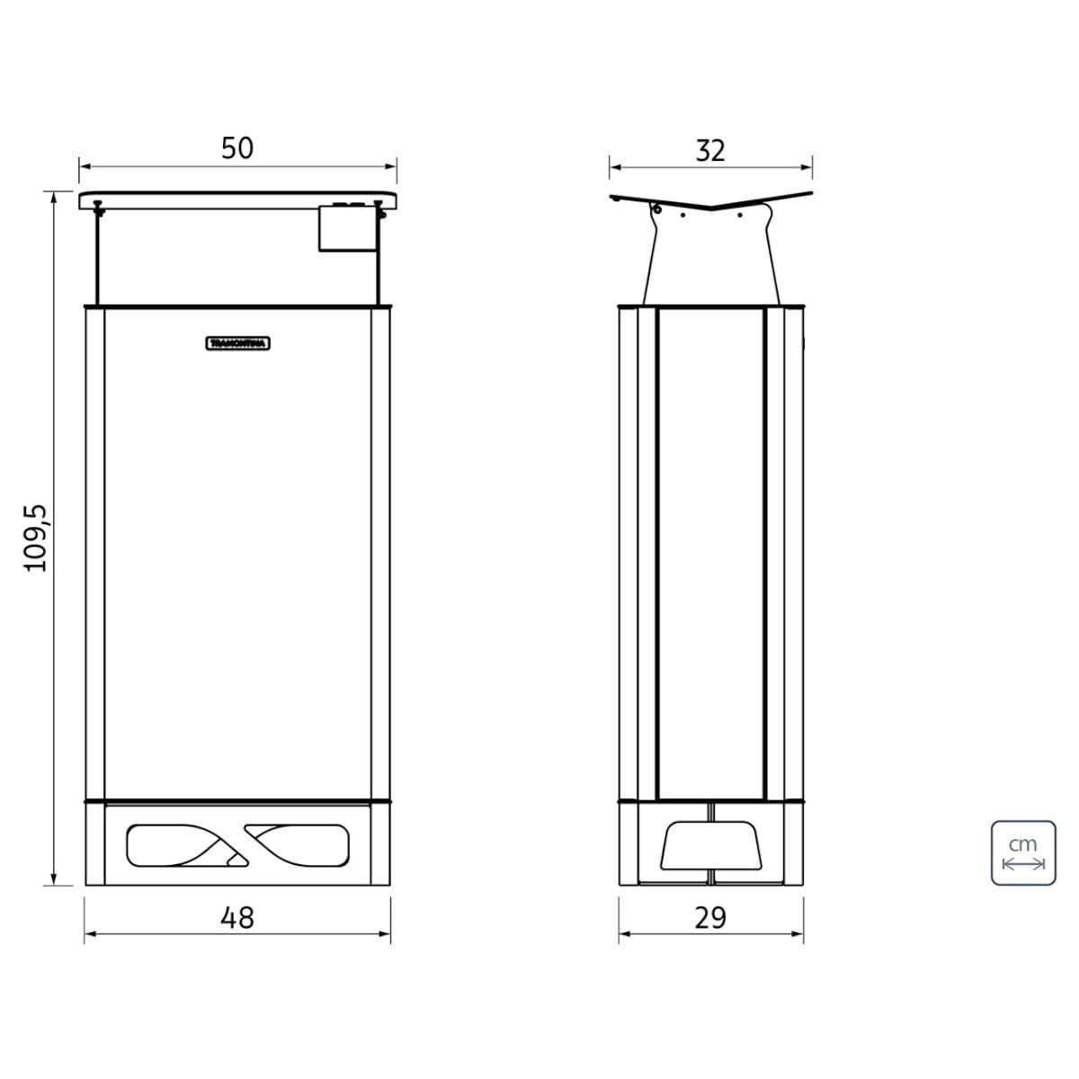Lixeira Tramontina Modena 80 Litros em Aço Inox Scotch Brite