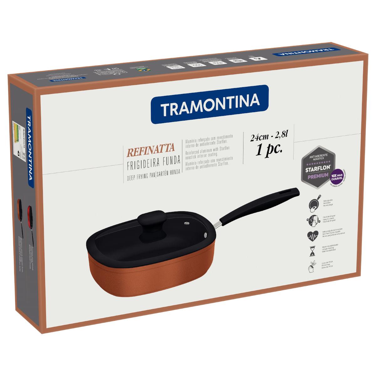 Frigideira Funda Tramontina Refinatta Alumínio Starflon Vermelho 24 cm 2,8 L