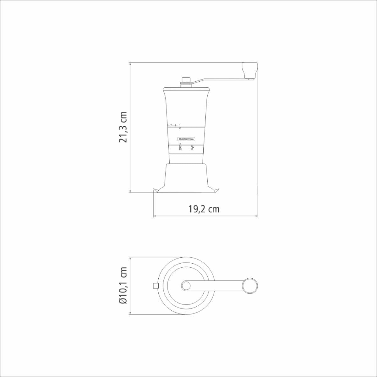 Moedor para Café Tramontina Realce em Aço Inox com Copo de Acrílico e Moinho em Cerâmica
