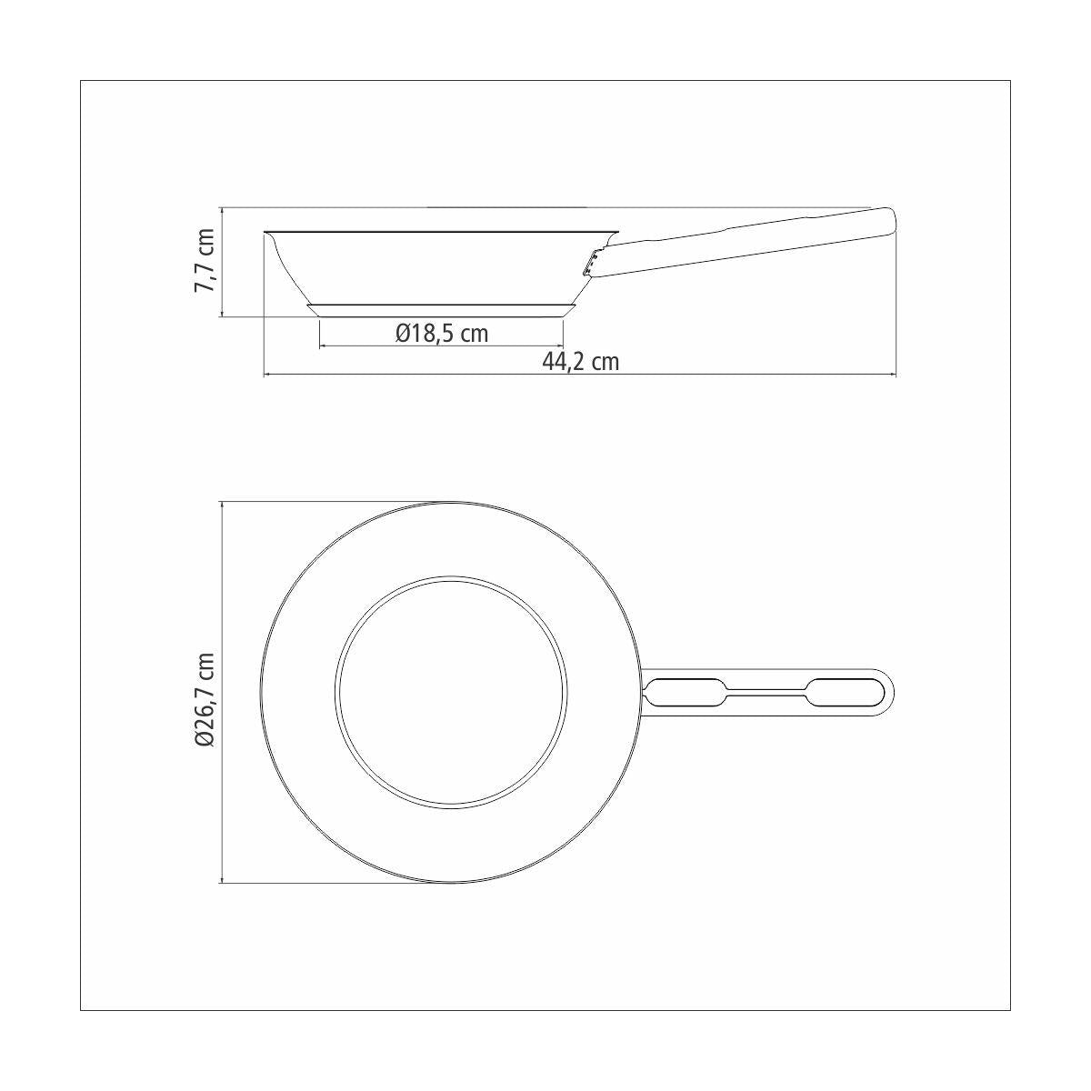 Frigideira Tramontina Allegra Aço Inox com Fundo Triplo 24 cm 2,1 Litros