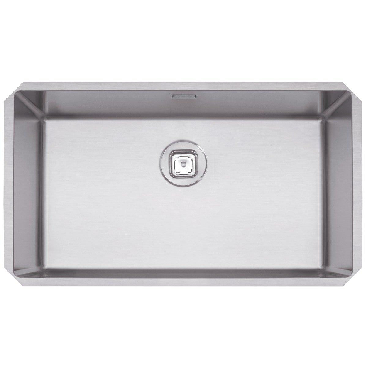Cuba de Embutir Quadrum 70 U Undermount Tramontina 70 x 40 x 20 cm em Aço Inox Scotch Brite com Válvula OUTLET