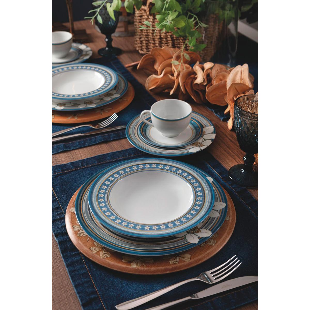 Aparelho de Jantar Tramontina Nix em Porcelana Decorada 30 Peças