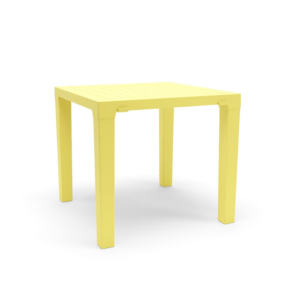 Mesa Niala Quadrada Amarelo Primavera 80cm em Polipropileno Plaxmetal