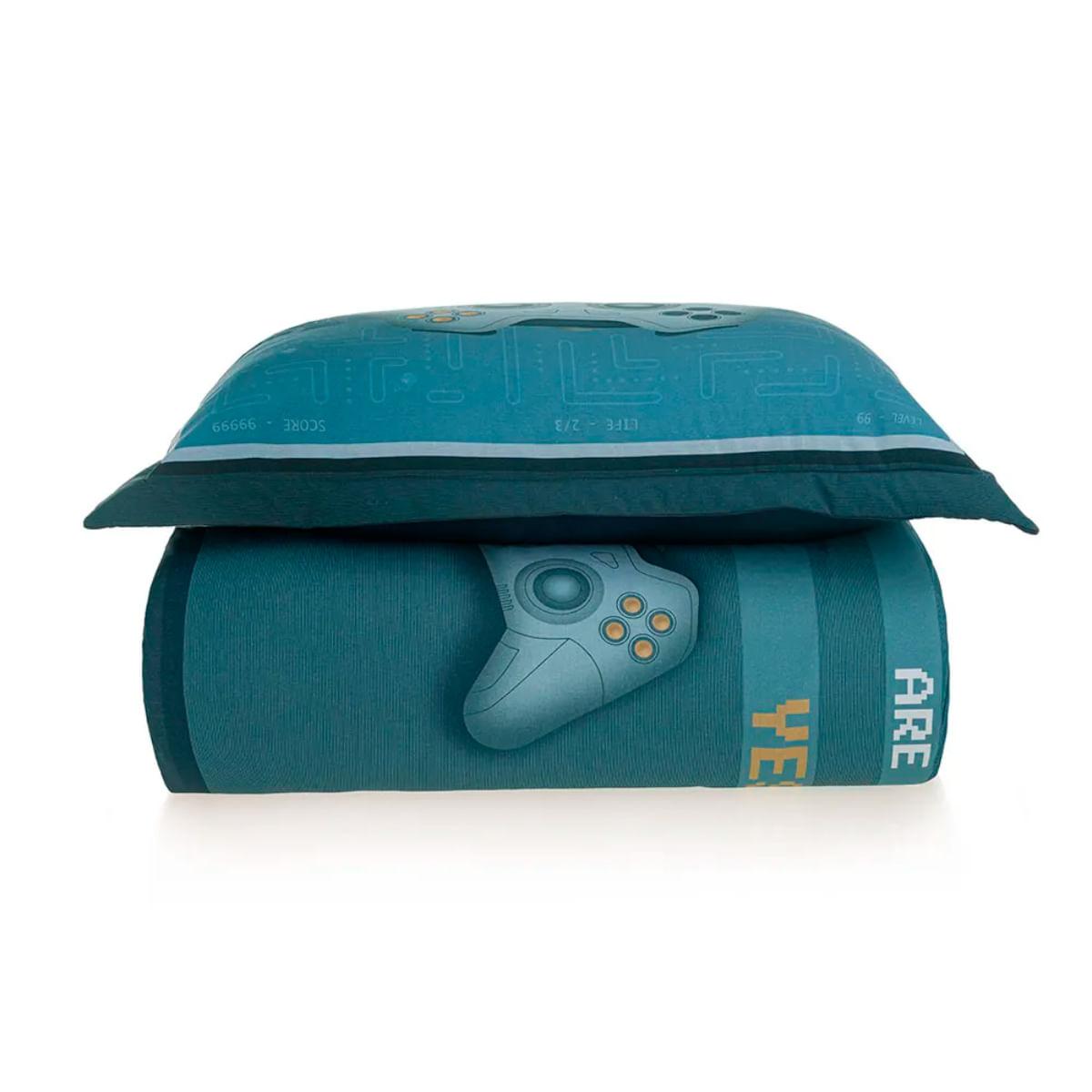 Colcha Infantil Solteiro Karsten 200 Fios Porta-travesseiro Game