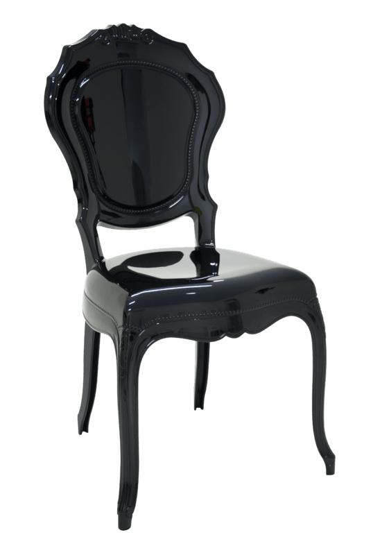 Cadeira Belle Époque em policarbonato preta Tramontina 92056009