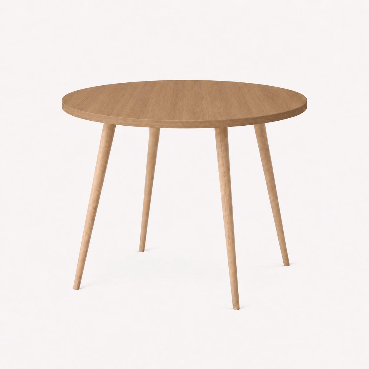 Mesa Jantar Sofia Redonda 80cm Serrano 18mm Pés de Madeira Natural Marin