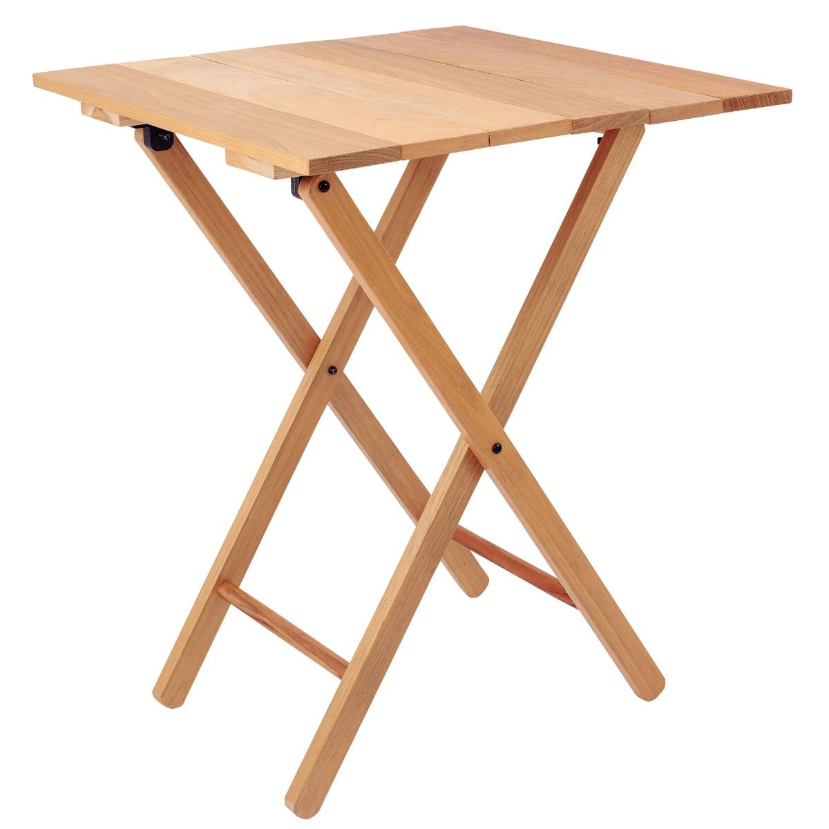 Mesa de Madeira Dobrável Tramontina Lille 60x60x78 cm Verniz