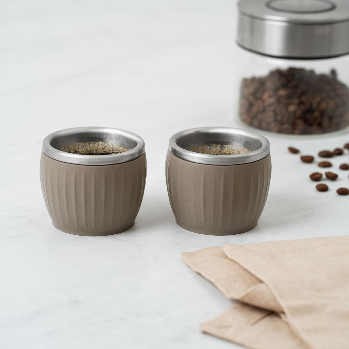 Kit 2 Xícaras para Café Tramontina em Aço Inox Cinza 80 ml
