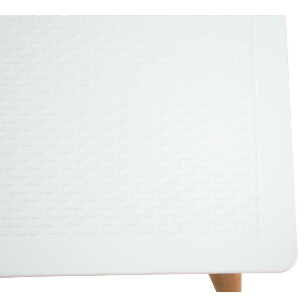 Mesa Tramontina Laura Rattan 70 cm em Polipropileno Branco com Pernas de Madeira