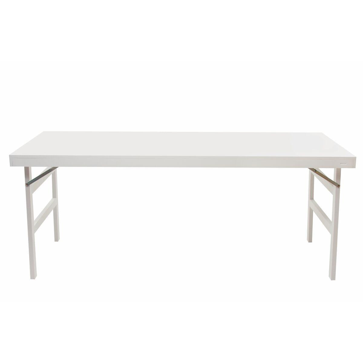 Mesa de Madeira Tramontina Dobrável em Madeira Pinus com Acabamento Branco 200 x 80 cm