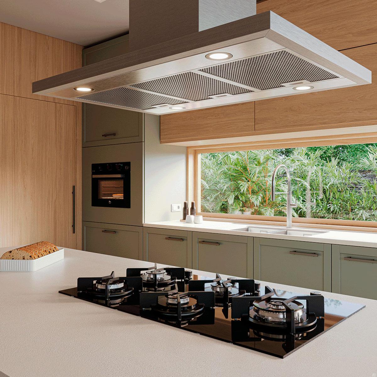 Cooktop a Gás Fischer 5 Bocas Tripla Chama Infinity Duo com Trempe de ferro fundido Mesa Vidro Bivolt
